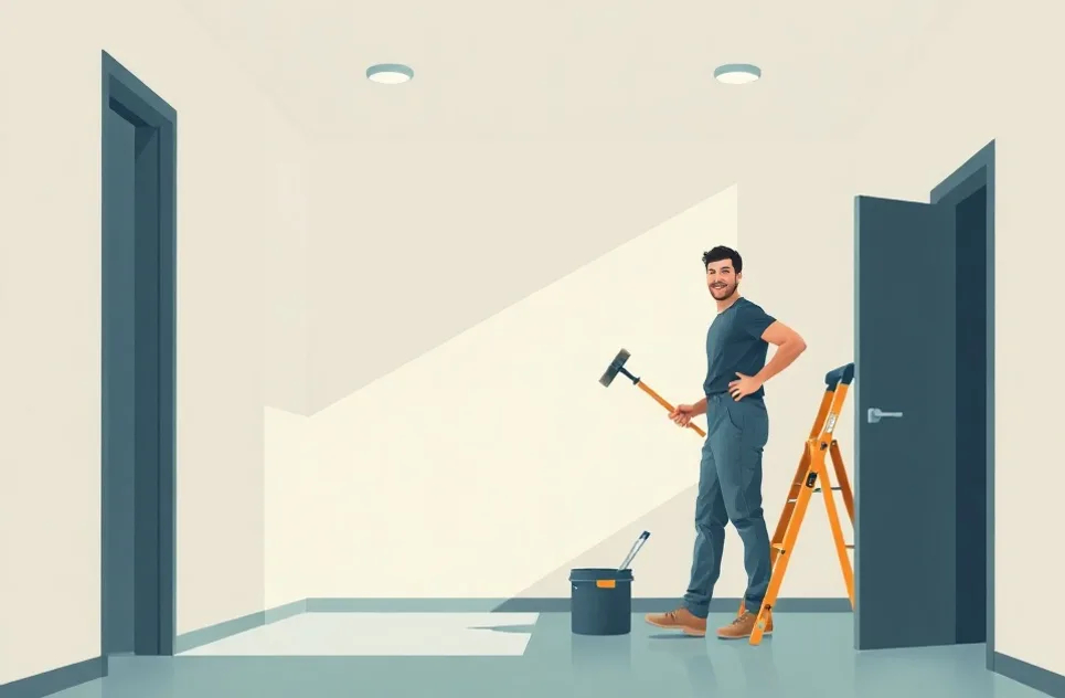 Intérieur rénové après travaux de peinture à Béthune
